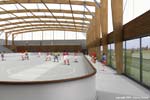 Interieur de la piste de rink hockey - Infographie architecturale.